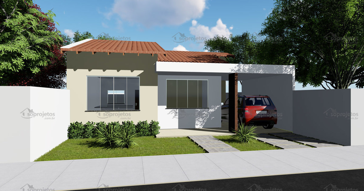 plantas de casas pequenas 2 quartos 60m2