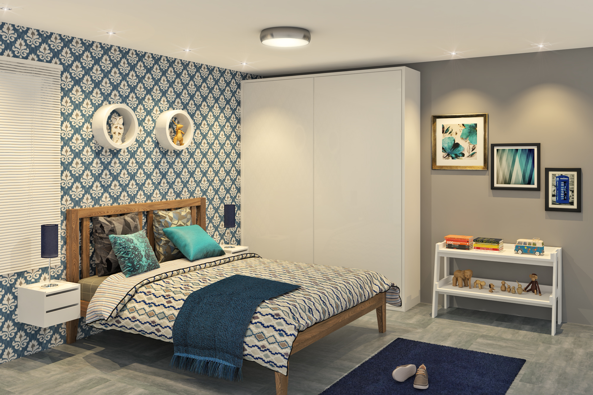 Painéis Ripados e Outros Revestimentos Modernos para Quartos Compactos