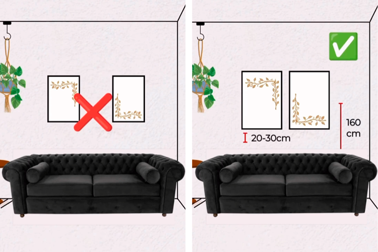 altura certa para quadros