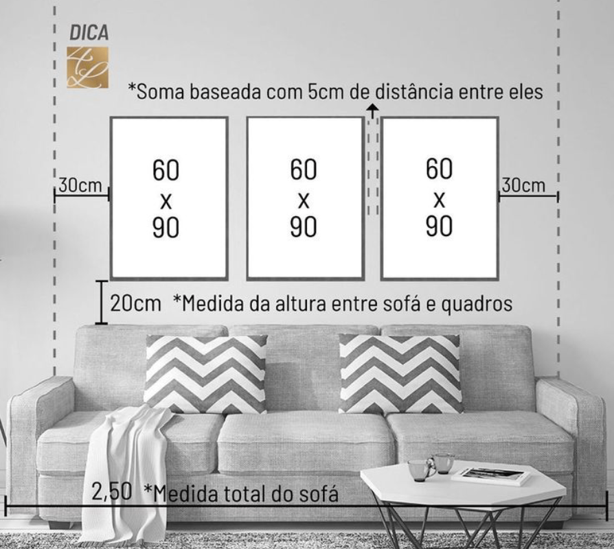 quadros sobre aparador altura