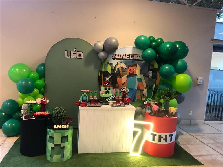 evitar erros decoração festa minecraft barata