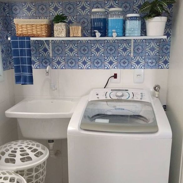organização de lavanderia simples