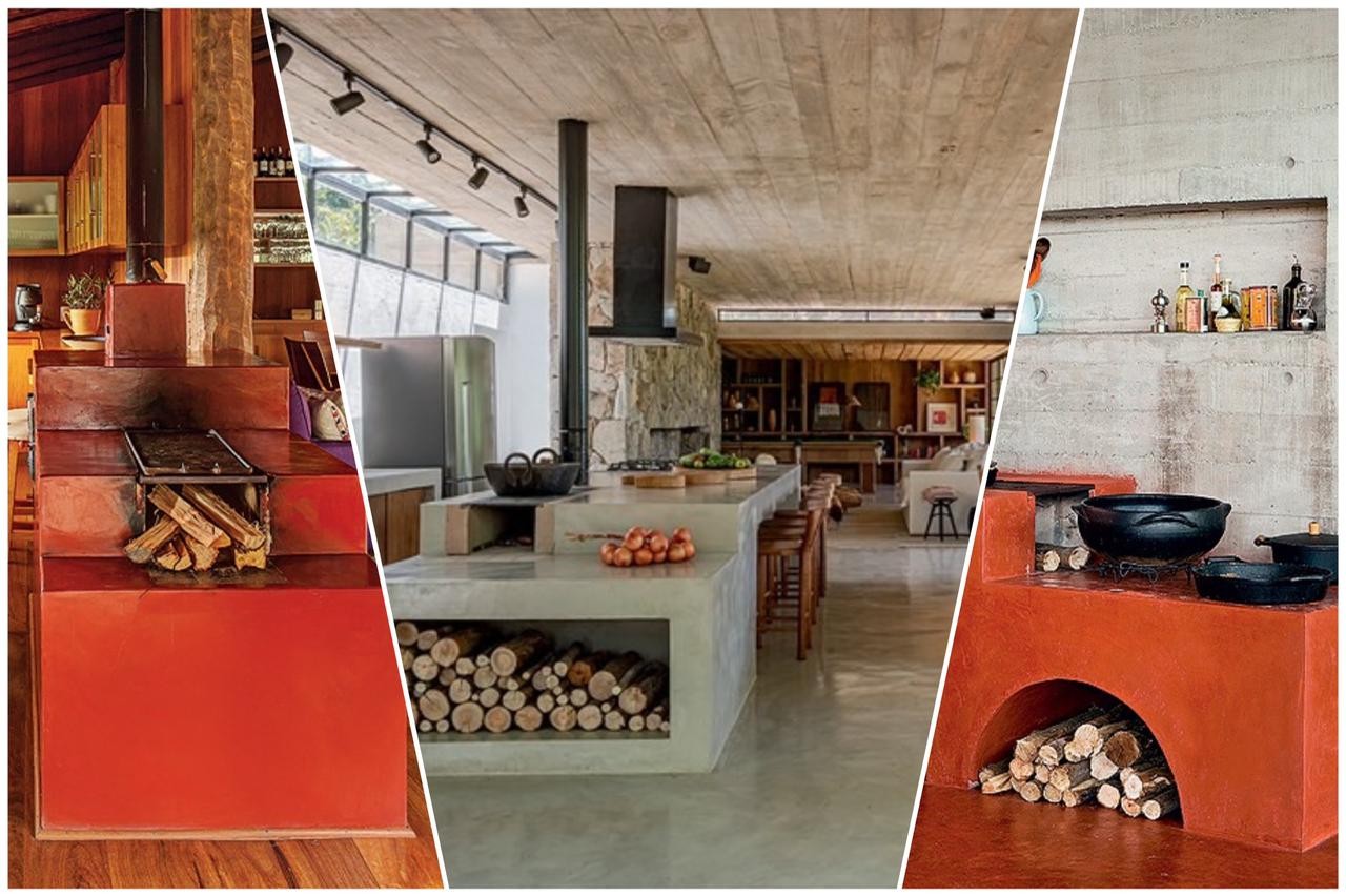 fogão a lenha com aquecimento central