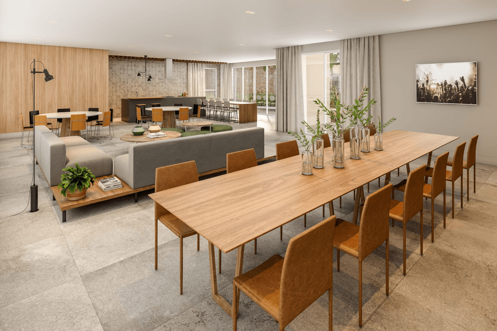 integração área gourmet e sala de jogos