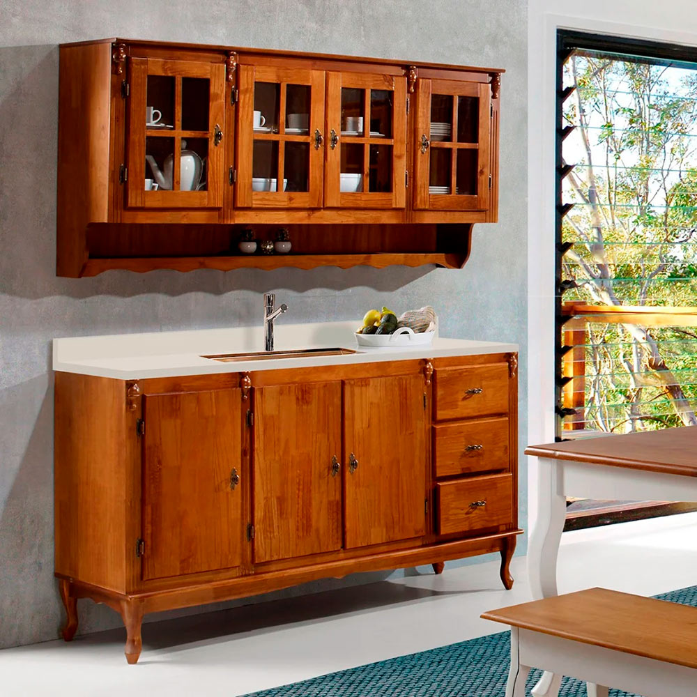 armário de cozinha de madeira