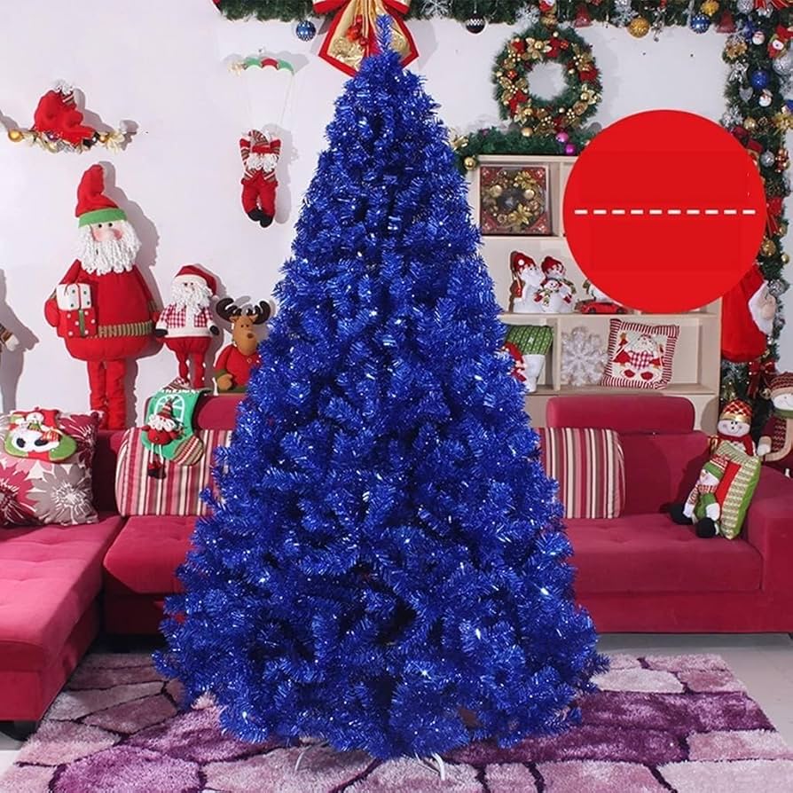 árvore de natal azul e prata