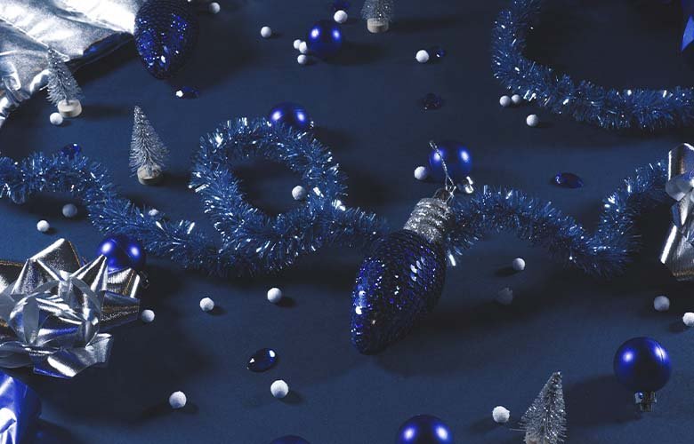bolas de natal azul