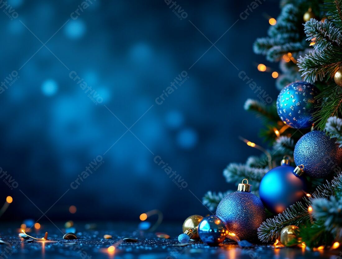 árvore de natal verde decorada com azul