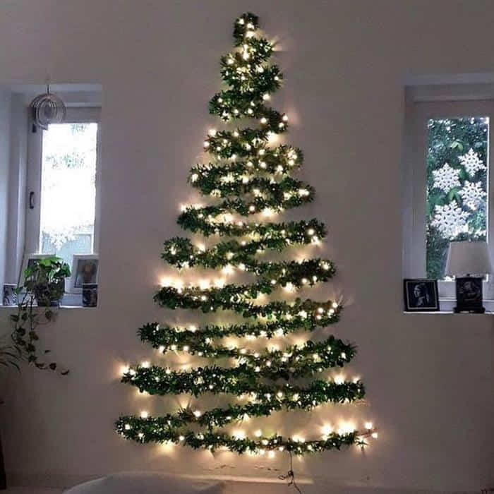 arvore de natal de parede vs arvore tradicional