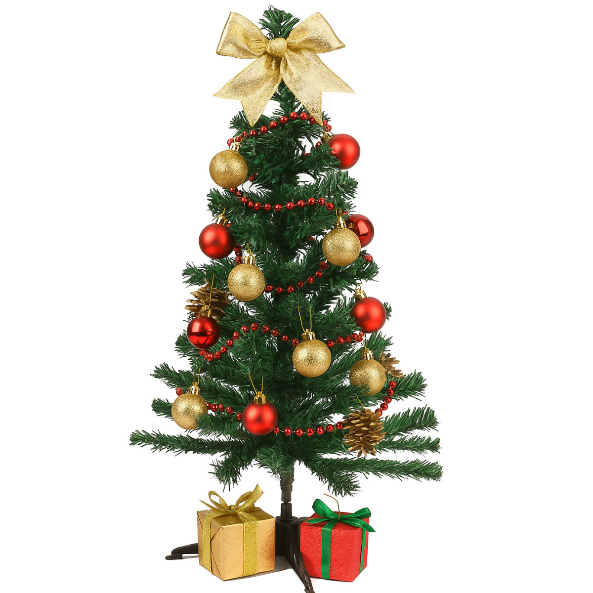 enfeites de natal vermelho e dourado