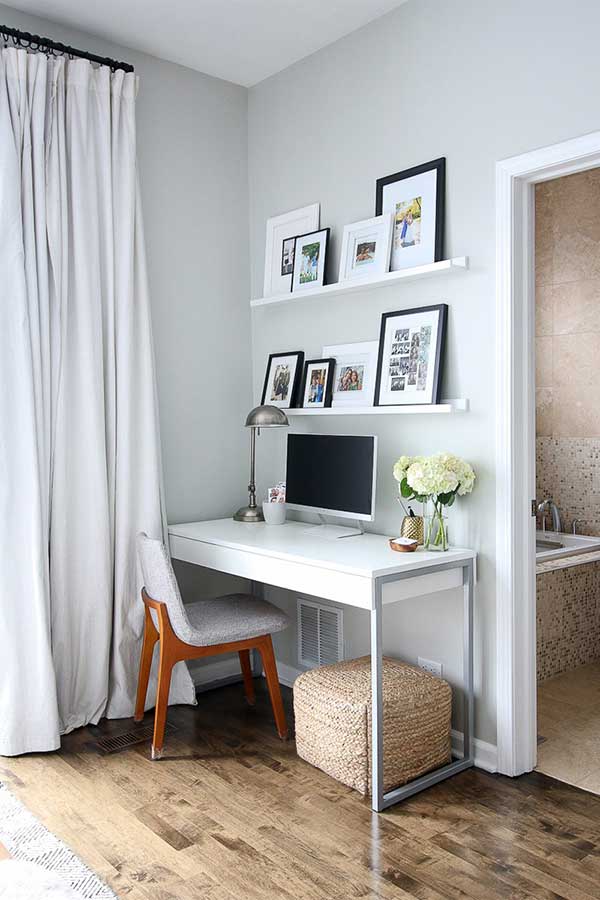 bancada para quarto com espelho