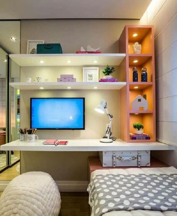 bancada para quarto minimalista