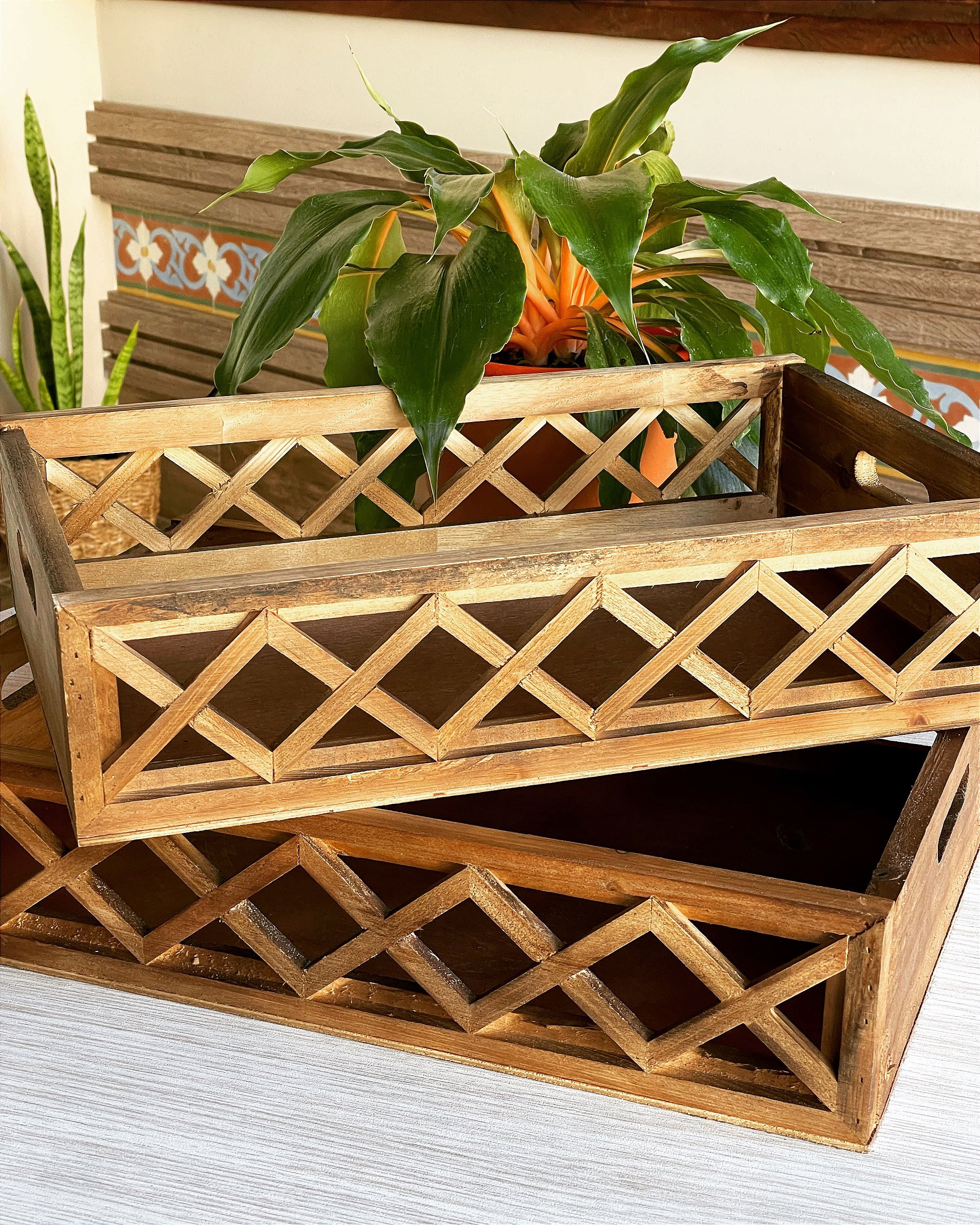 bandeja de madeira para decoração