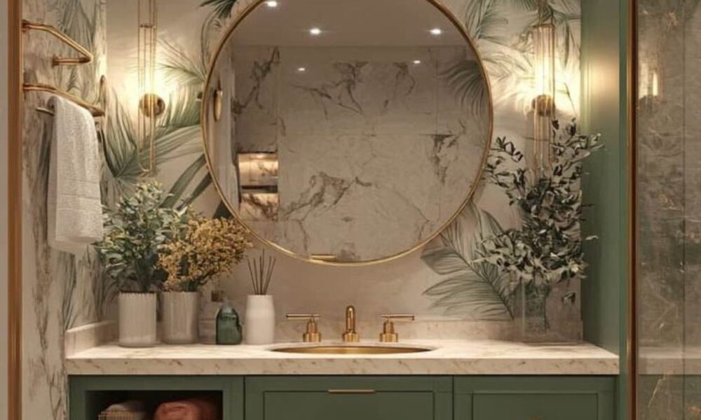 banheiro verde menta pequeno