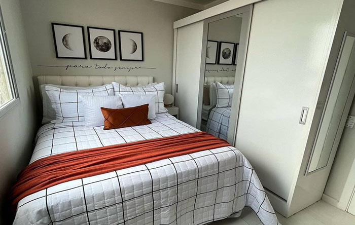 como economizar na decoração quarto casal pequeno