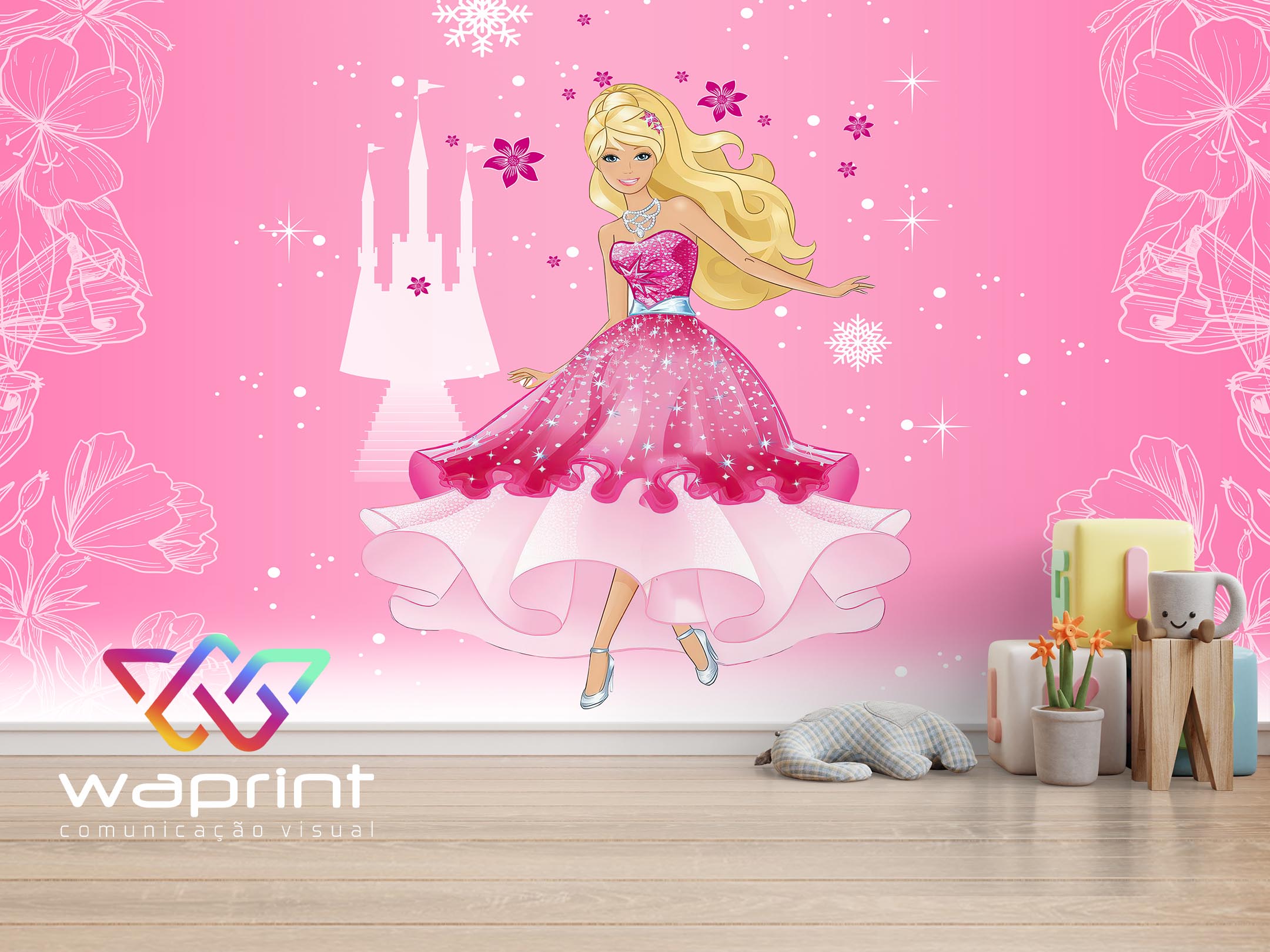 Papel de parede Barbie adesivo