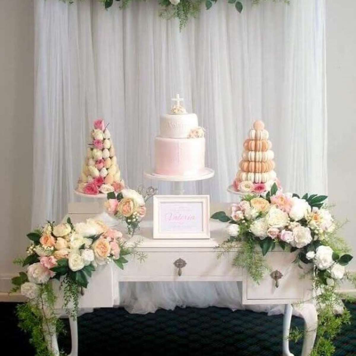 batizado menina decoração