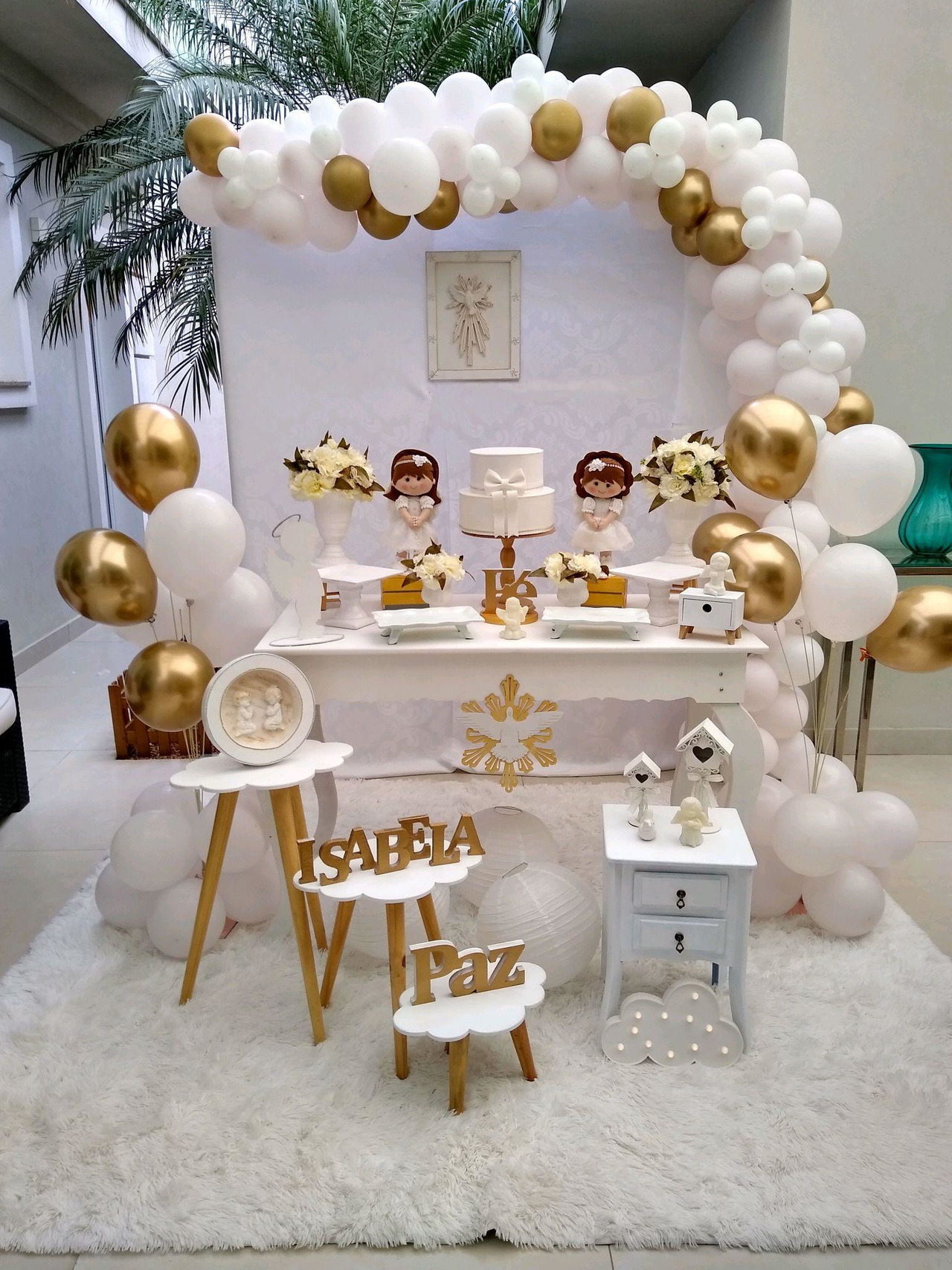 ideias criativas decoração batizado menina