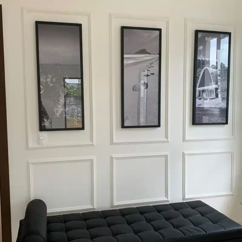 ideias de boiserie de eva para sala de estar