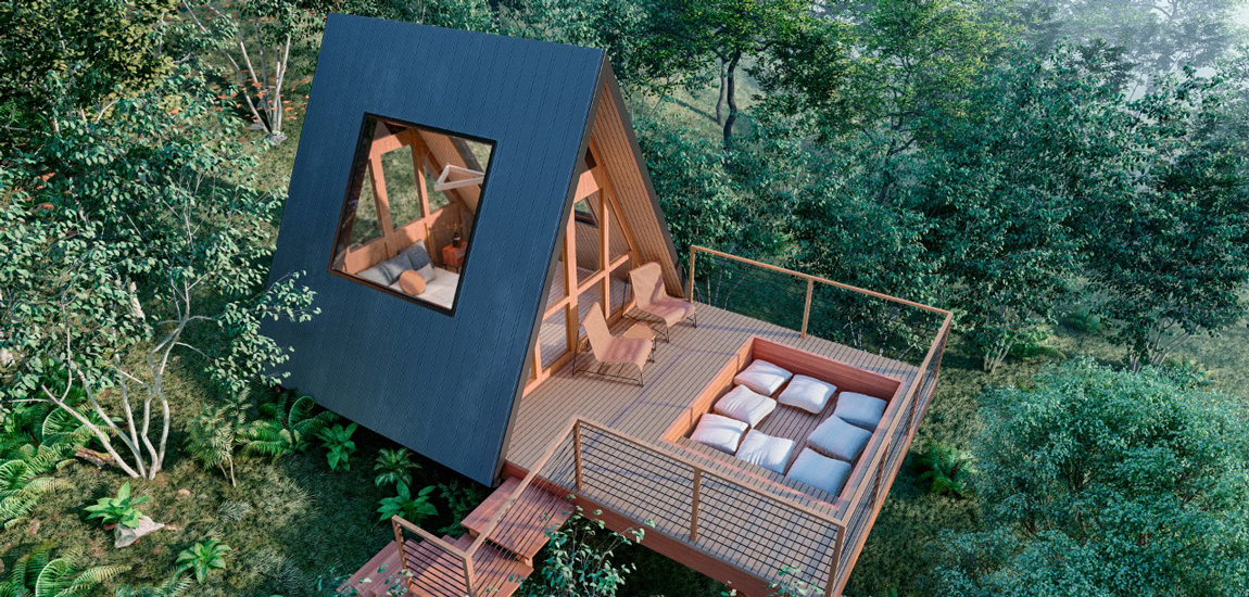 cabana suspensa de lona