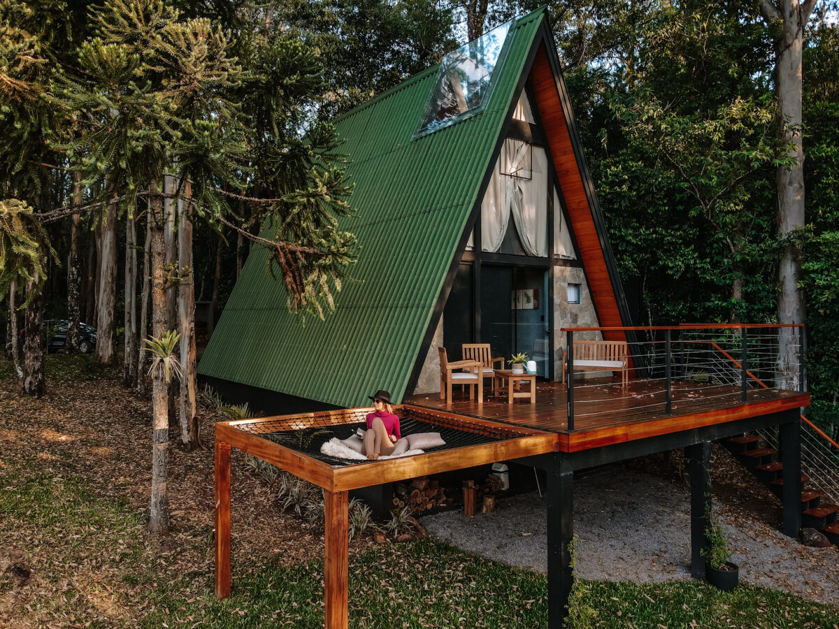 cabana suspensa em monte verde