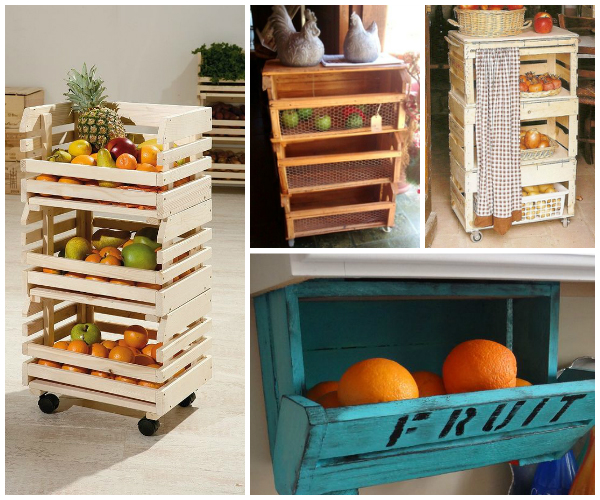 caixa de frutas de madeira vs caixa plástica para decoração