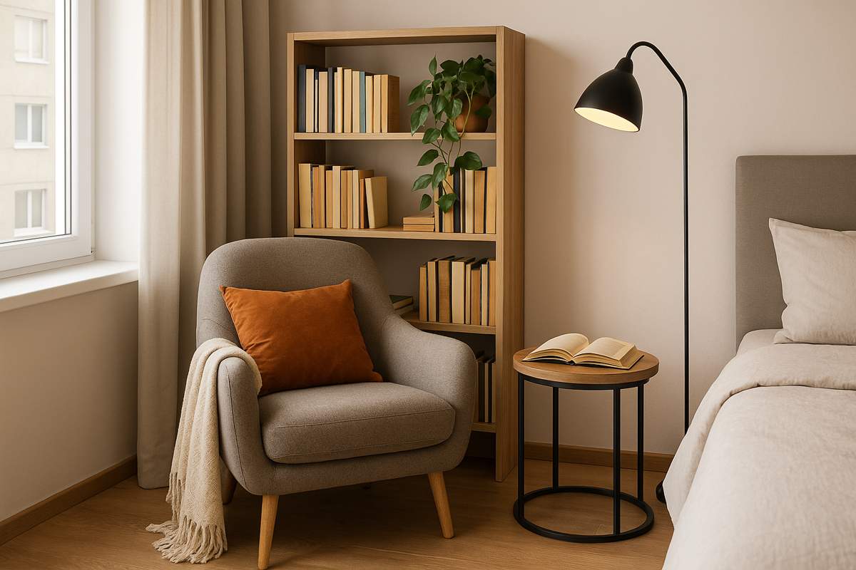 como montar cantinho de leitura quarto casal