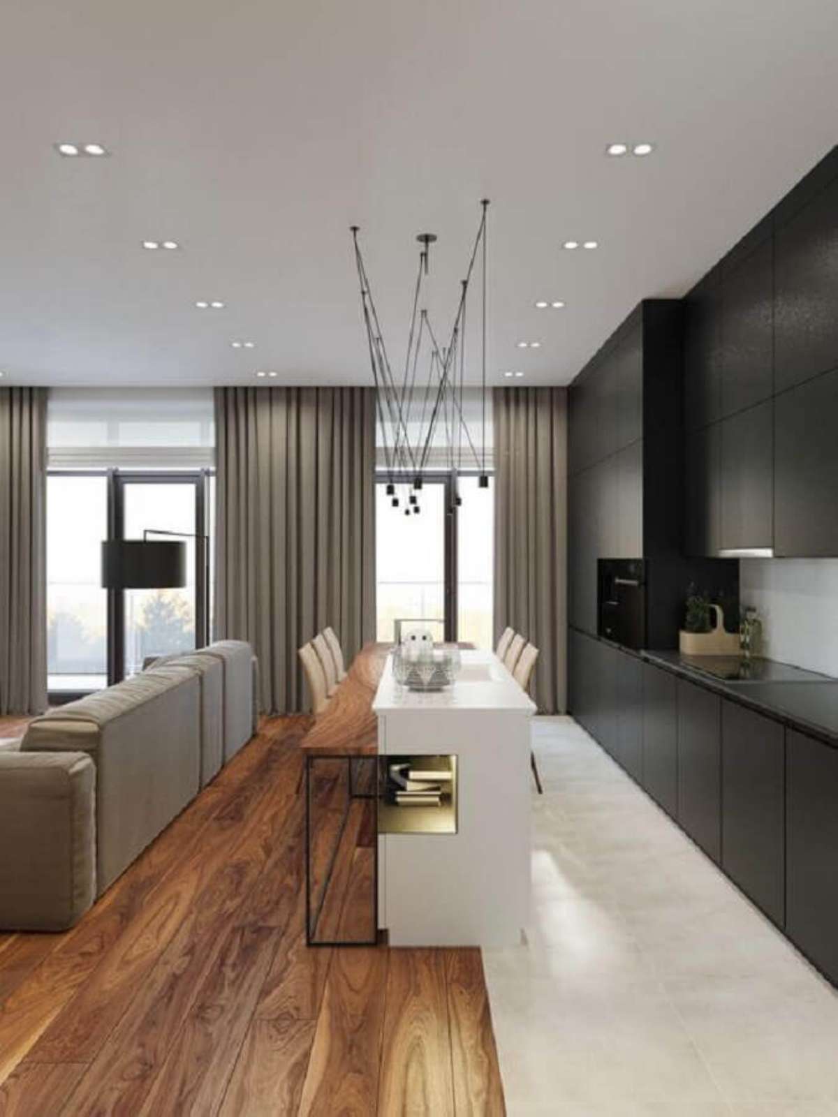 decoração sala e cozinha juntas