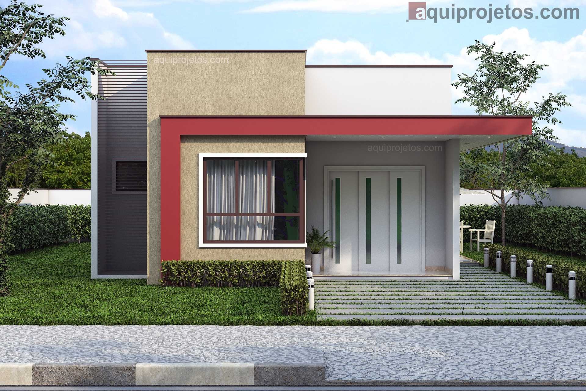 Casa com varanda lateral e quintal