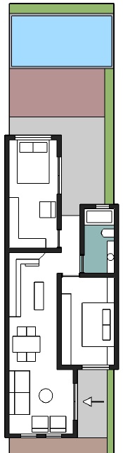 casa em terreno estreito 3 metros