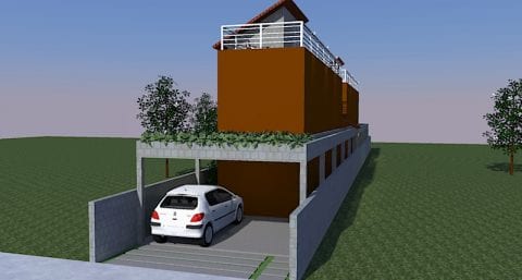 sobrado em terreno estreito