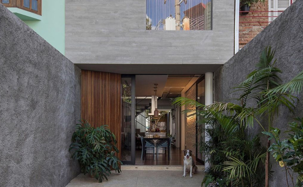 fachada casa terreno estreito