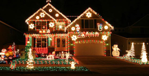 casas de natal com led