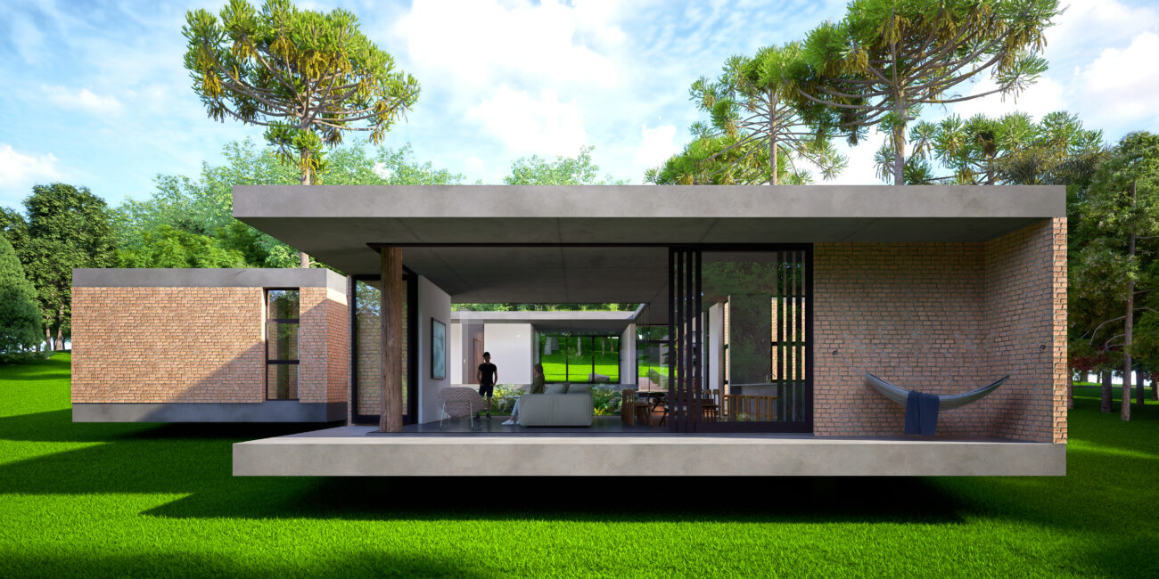 casa pátio com jardim interno