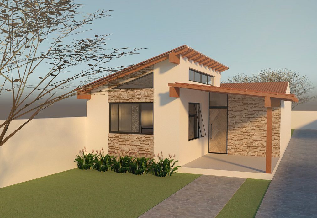 modelos de casas pequenas modernas com varanda