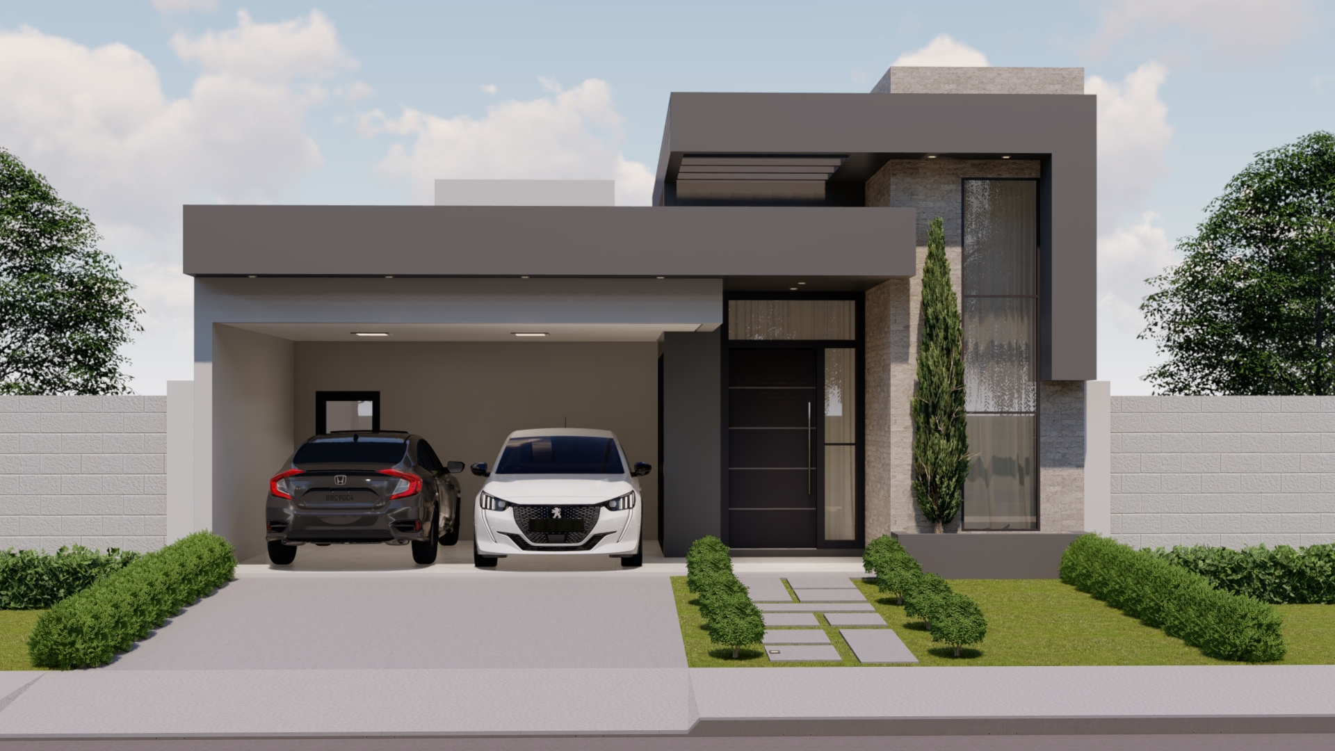 plantas de casas pequenas modernas 2 quartos