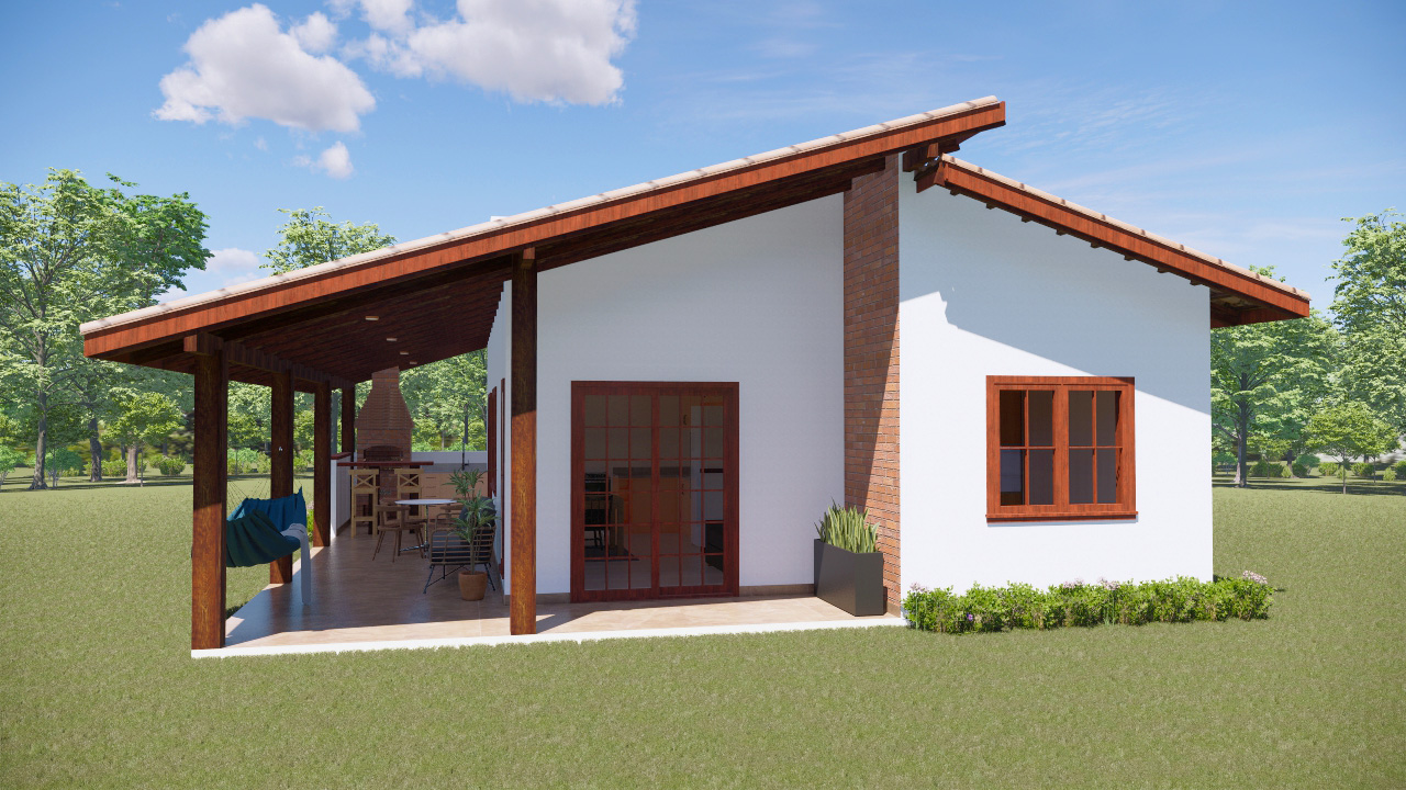 casas com alpendre nos fundos