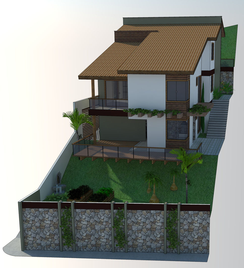 projetos de casas em terrenos inclinados