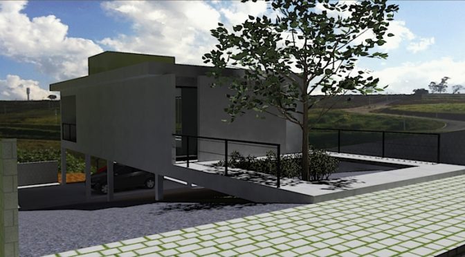 casas em declive com vista