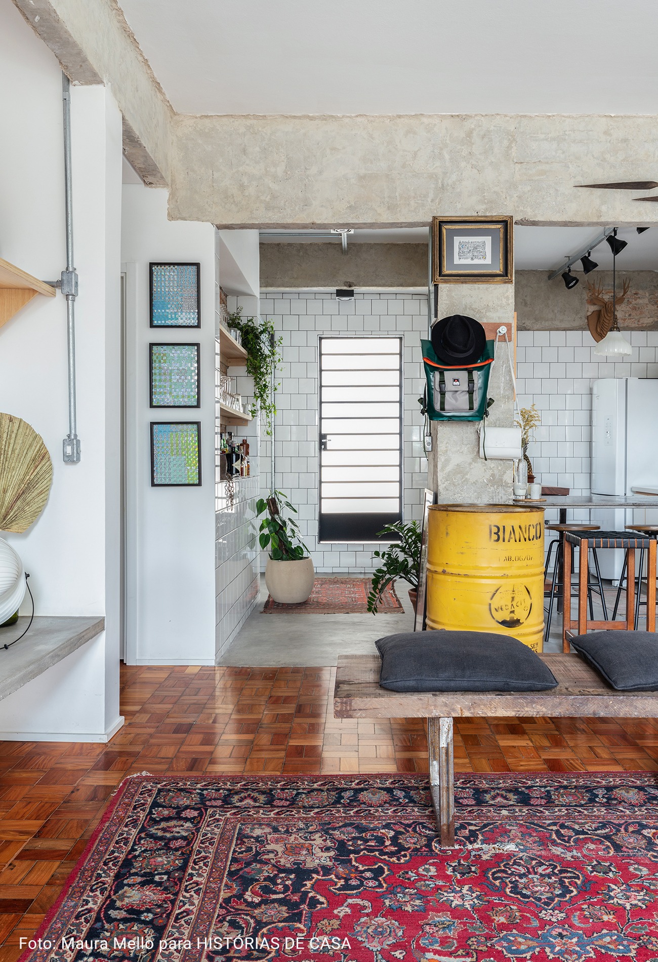 ideias de decoração industrial vintage para salas