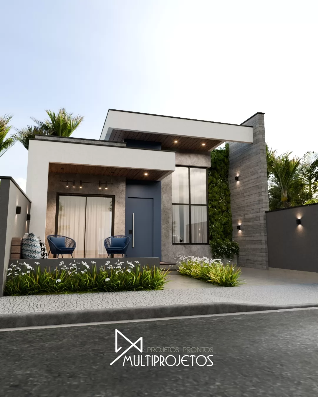 casas modernas pequenas com telhado embutido