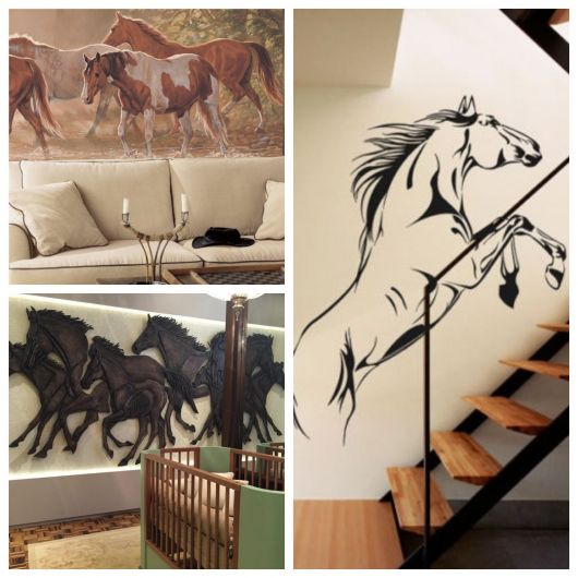 ideias de decoração com cavalos para sala