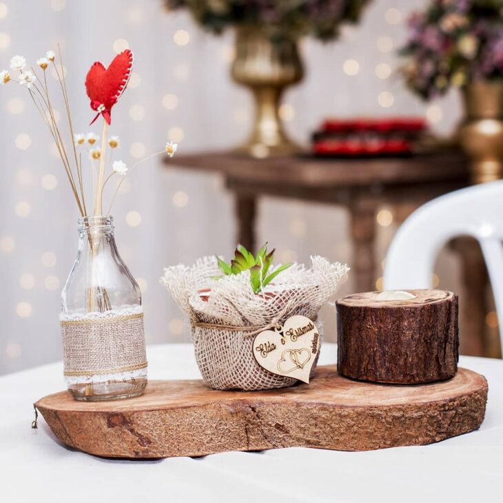 centro de mesa casamento rústico simples