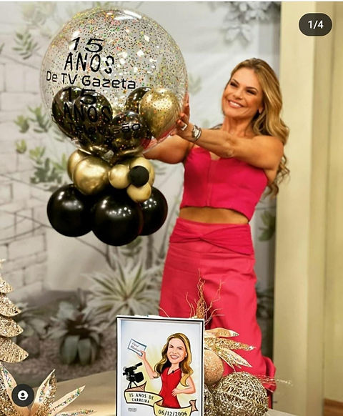 centro de mesa com balão para aniversário