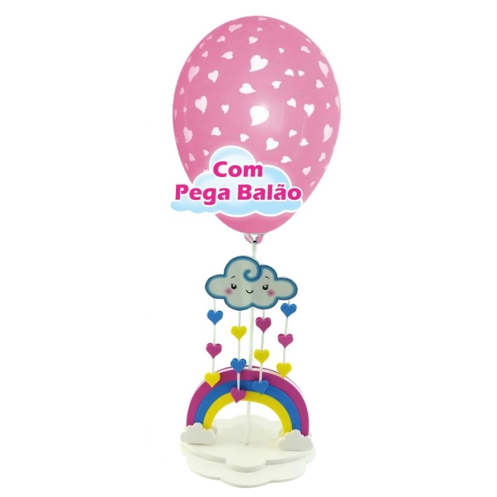 centro de mesa com balão personalizado