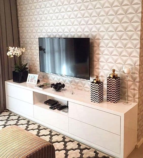 Cerâmica para sala de TV moderna