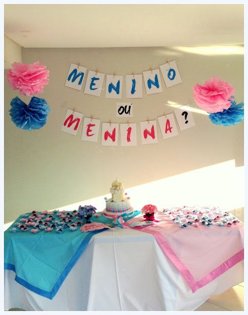 cha revelação decoração simples