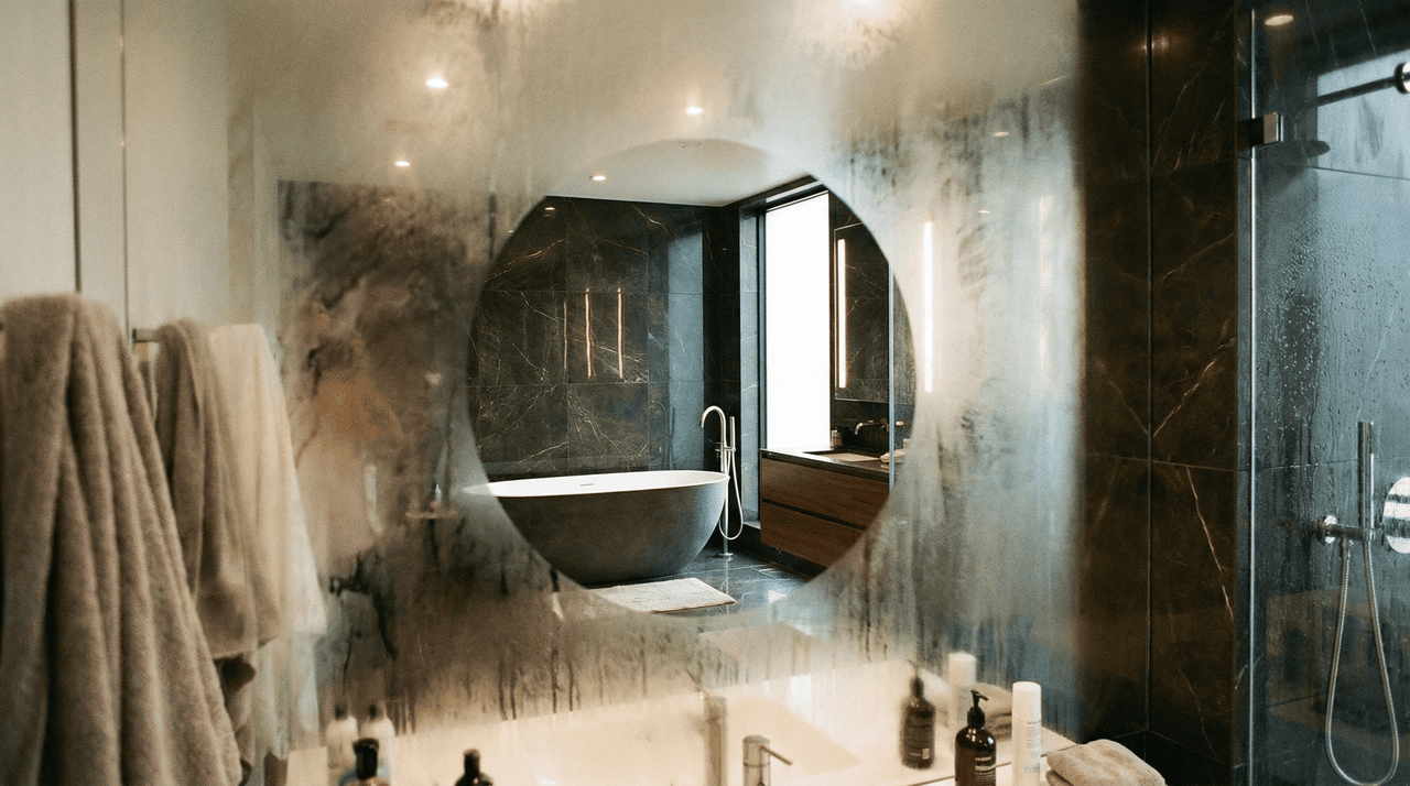 como evitar que o espelho do banheiro embace com vapor