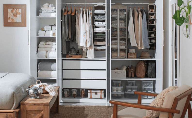 técnicas de dobra para guarda roupa