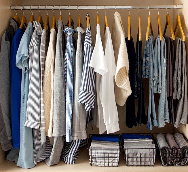 guarda roupa minimalista organização